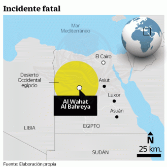 El lugar del ataque está en el desierto del oeste del país, a sólo unas horas de la capital egipcia. Fuente: El Universal.